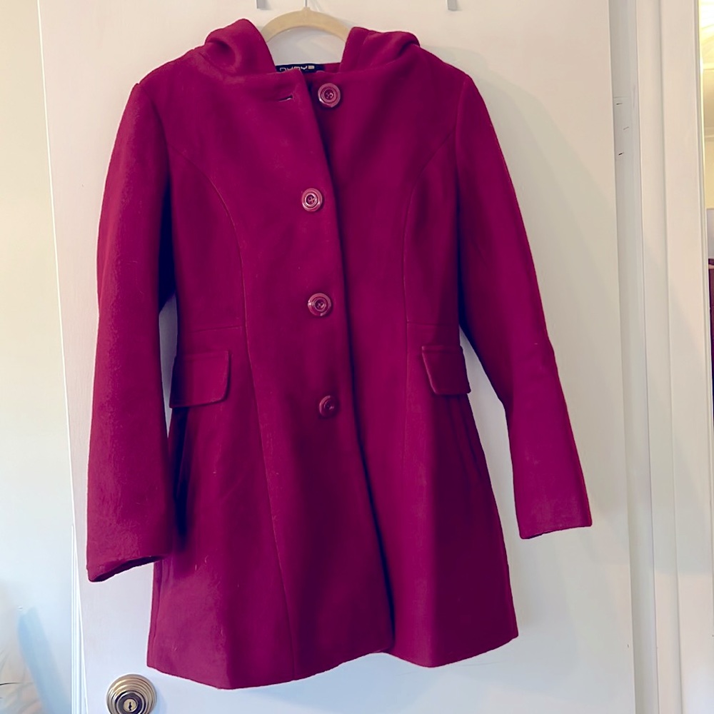 Burgundy pea coat
